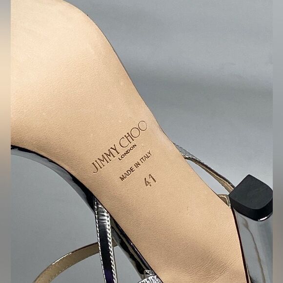 Jimmy Choo Meira Embellished Patent Leather Sandals size 41 - Picture 14 of 14